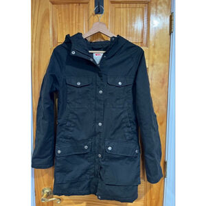 Fjallraven Greenland Parka Women’s XXS Black Waxed G-1000 Outdoor Hiking Jacket